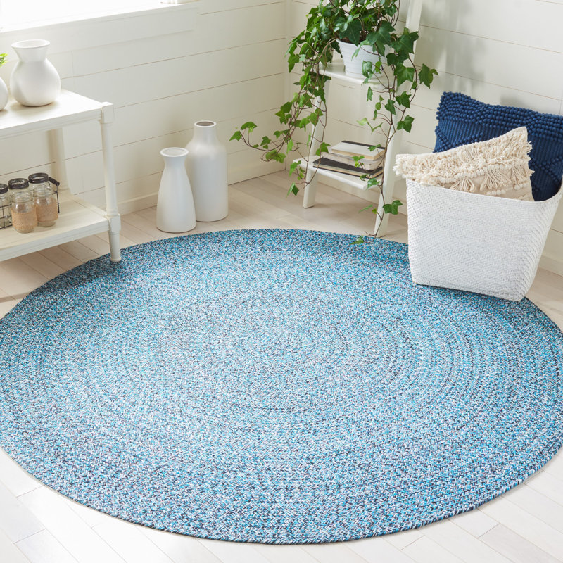Tapis intérieur / extérieur en coton tissé à plat Alula, Rond 5 pi