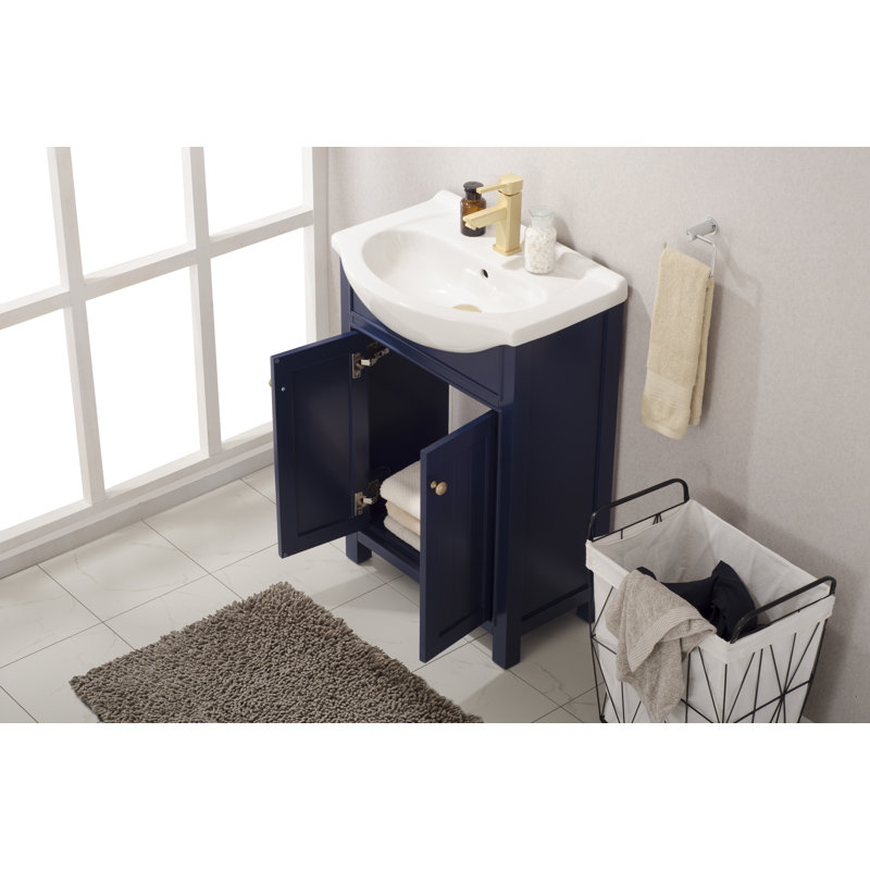 Ensemble de meuble-lavabo simple 24 po Carolyn, Bleu
