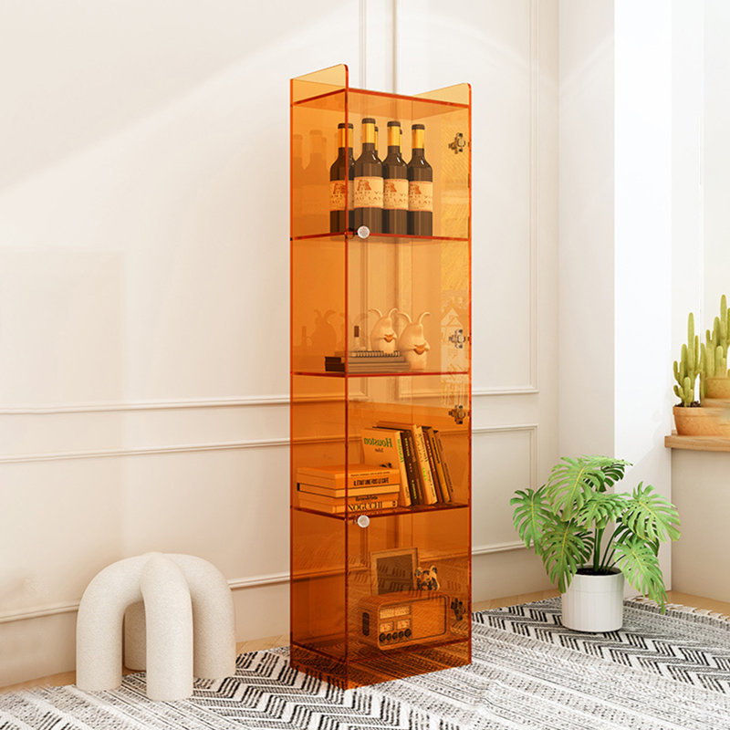 Armoire moderne en acrylique avec portes, Orange