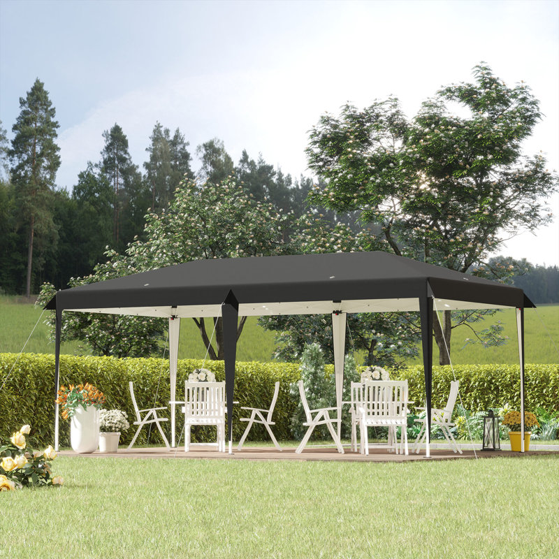 240'' W x 120'' D Steel Pop-Up Canopy, Black