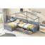 Lit plateforme House avec trois tiroirs de rangement-1630268003