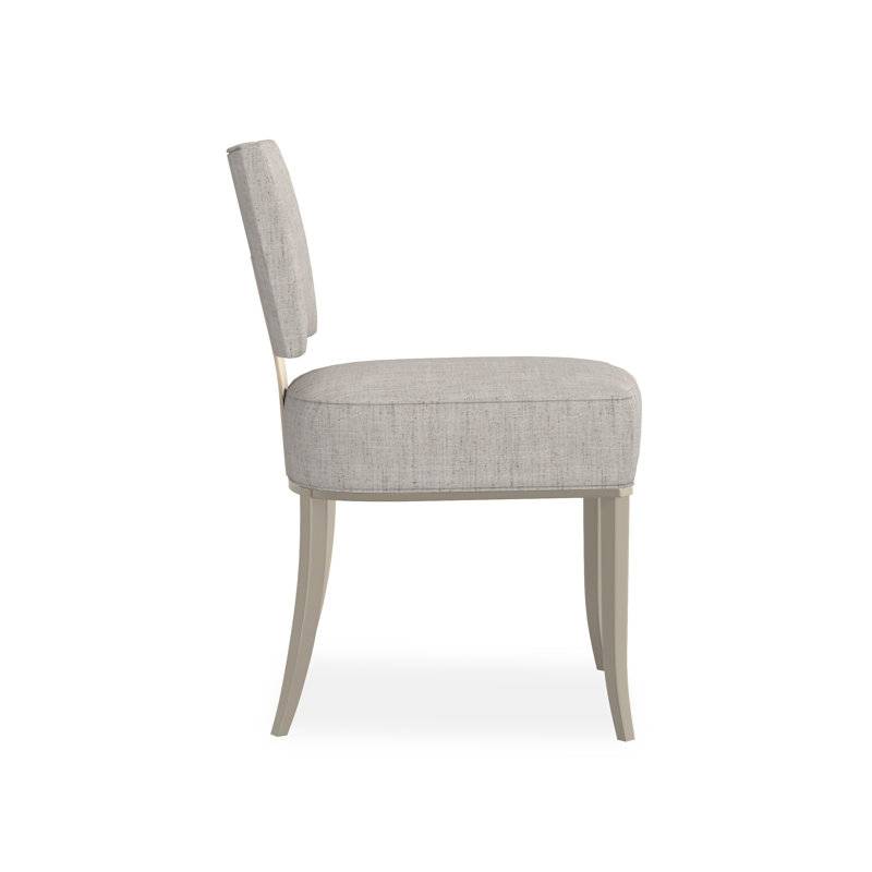 Reserved Seating Sateen Upholstered Side Chair, Silver/Gold, Gray