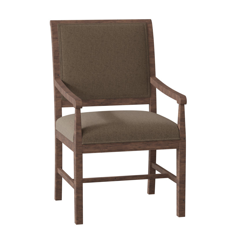 Lori Upholstered King Louis Back Arm Chair, 9953 Mink, Tobacco