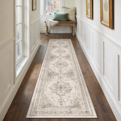 Paisley Machine Washable Area Rug with Non-Slip Backing