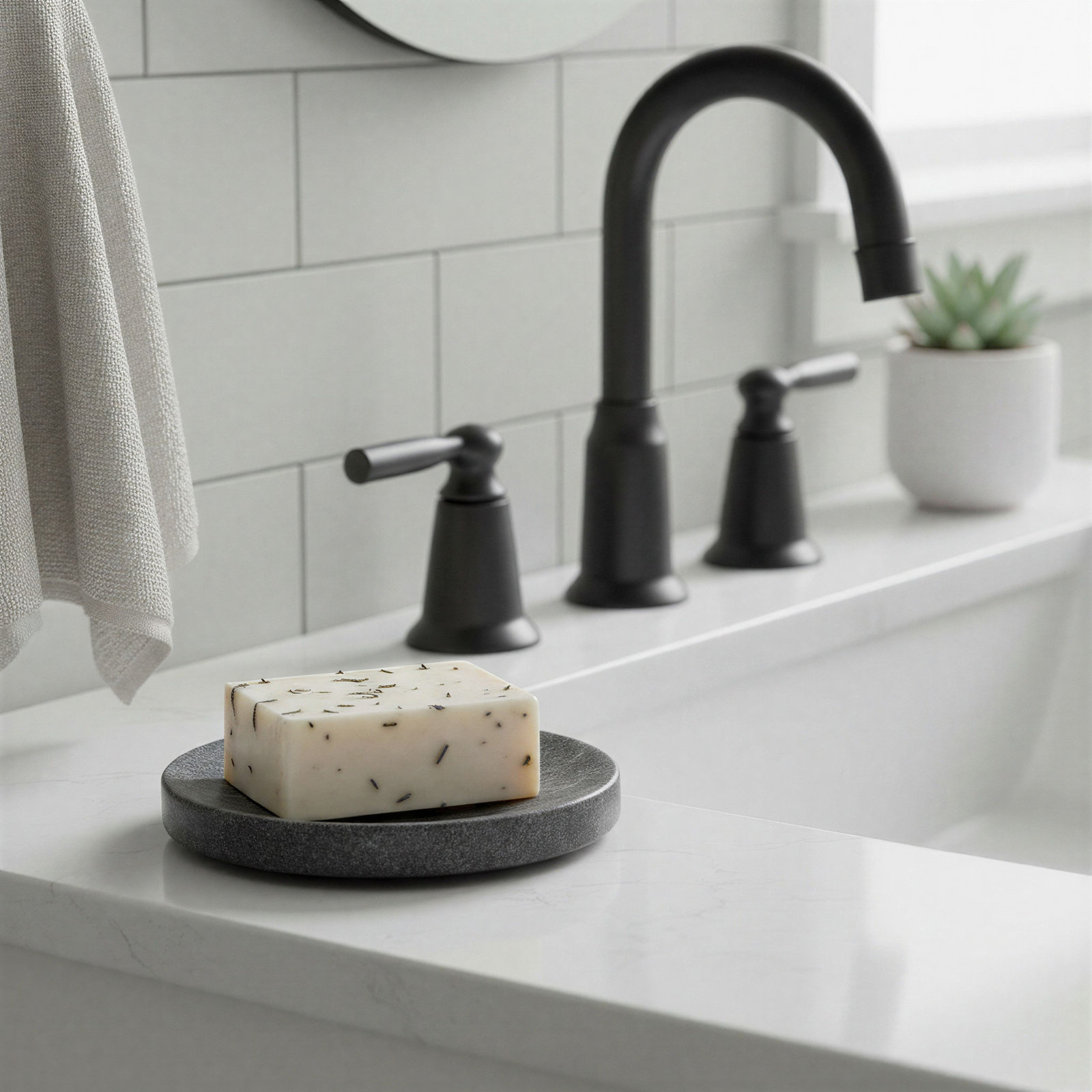 Marble Soap Dish, Black