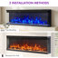 3-Sided Panoramic Electric Fireplace with 12-Color LED Flames, Recessed or Wall Mounted-76009015
