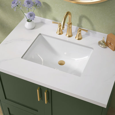 20,5 po Lavabo de salle de bain rectangulaire encastré en céramique avec lavabo pour salle de bain