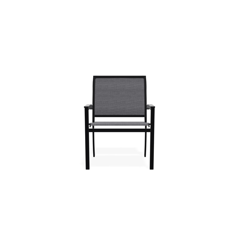 Chaise de café empilable en aluminium Bazza, Étain Augustine, Noir