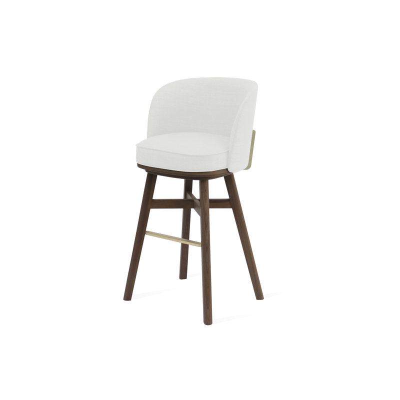 Chaise de bar pivotante Mr.B, Natural Walnut, L493 Huître Sanfor 0021