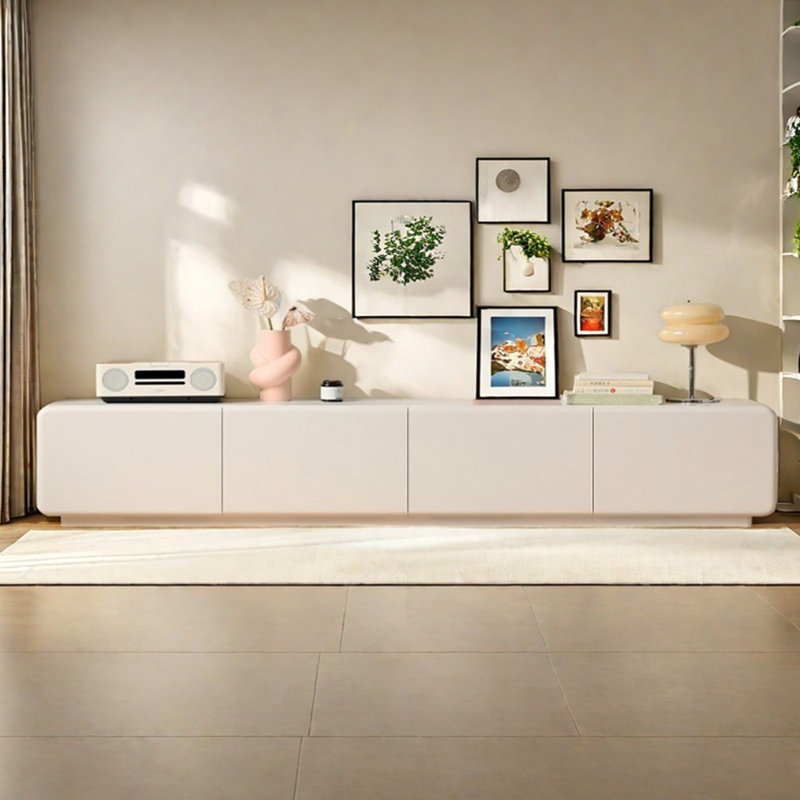 Cream-style solid wood TV cabinet, 94.48"