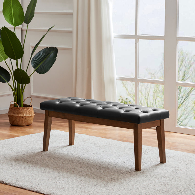 Banc en similicuir Anteaus, Noir