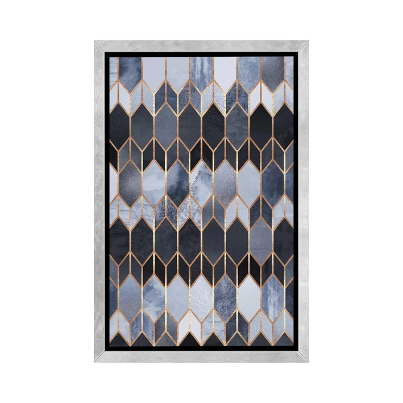 Vitrail IV par Elisabeth Fredriksson - impression, H 40 po x l 60 po x 1,5 po, Cadre argenté