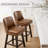 26" Swivel Counter Bar Stools, Counter barstools with Wood Frames,Vintage Brown-1714014796-1714014797