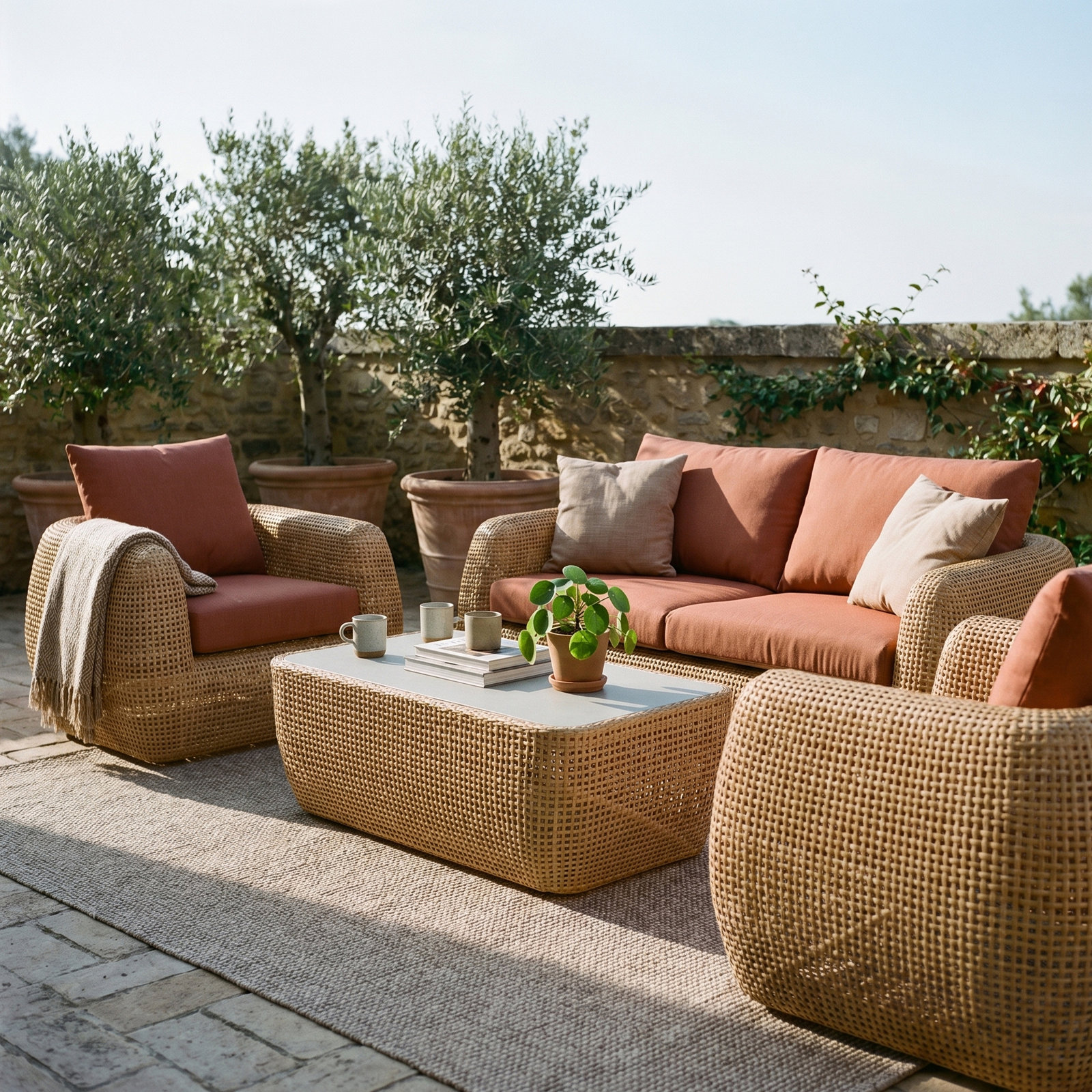 5 - Person Sunbrella® Complete Patio Set, Play Adobe