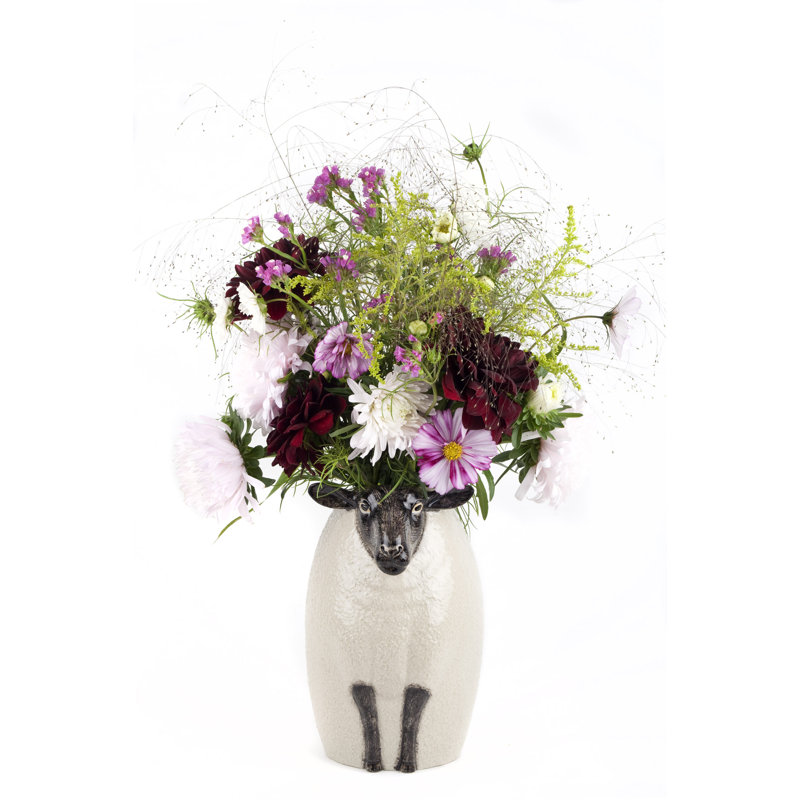 Flower Vase - O/S - Sheep - Suffolk Sheep Black