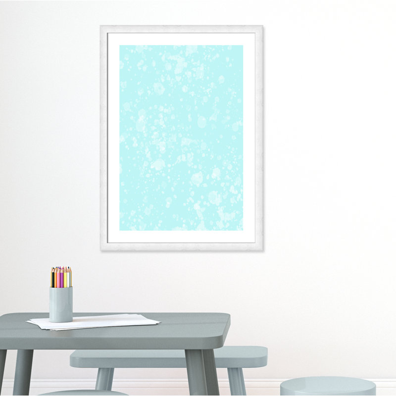 Impression sur papier de bulles fantaisistes, H 36,5 po x l 26,5 po x P 0,625 po, Encadré plat à grain de bois blanc