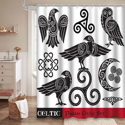 Rideau de douche Celtic Moon Owl Viking Tribal