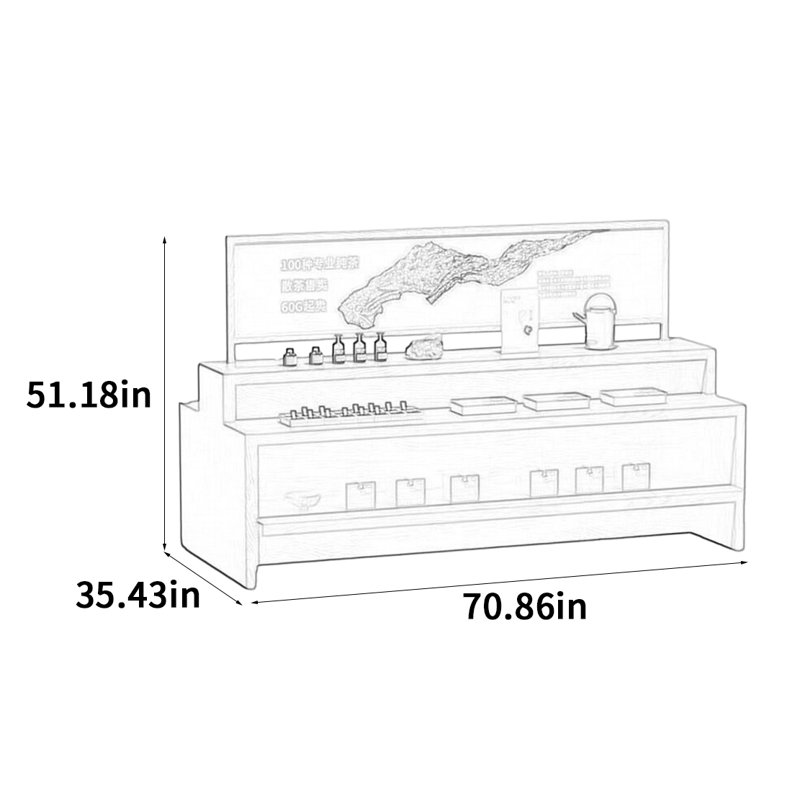 Armoire pour îlot central Minimalist Premium, H 51,18 po x l 70,86 po x P 35,43 po