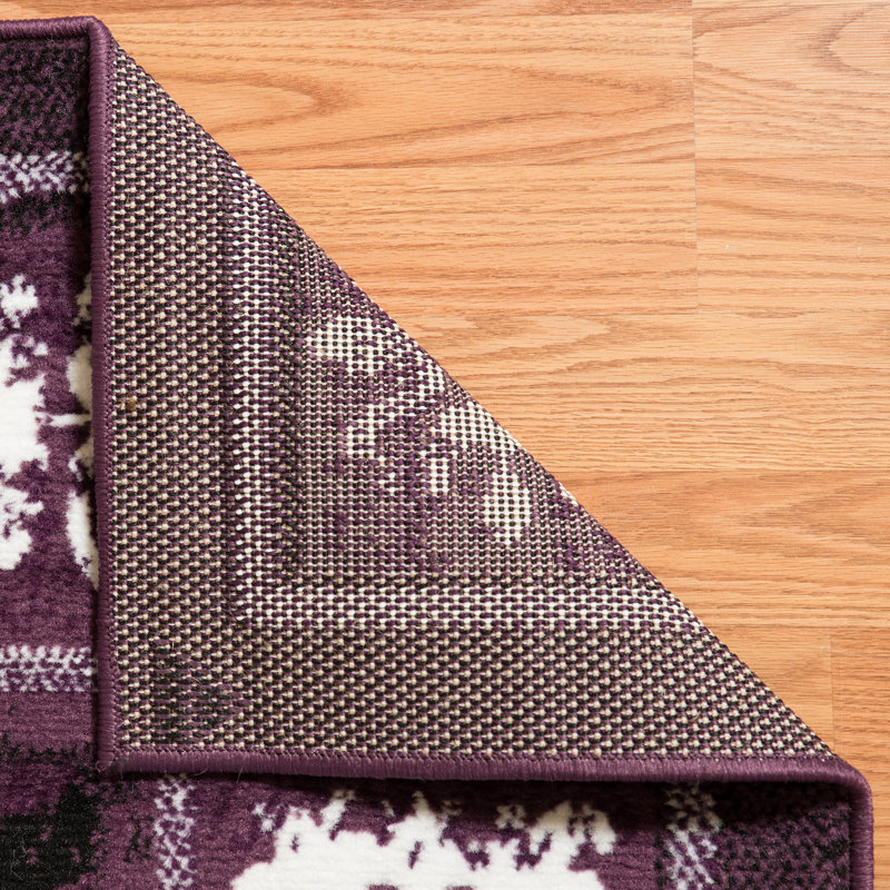 Tapis mauve Jeppesen, 1 pi 11 po x 3 pi 3 po