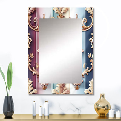 Abdull Royal Striped Embrace Pattern - striped  Unique Wall Mirror Decor, Striped, Abstract Large Mirror, Printed Metal Art