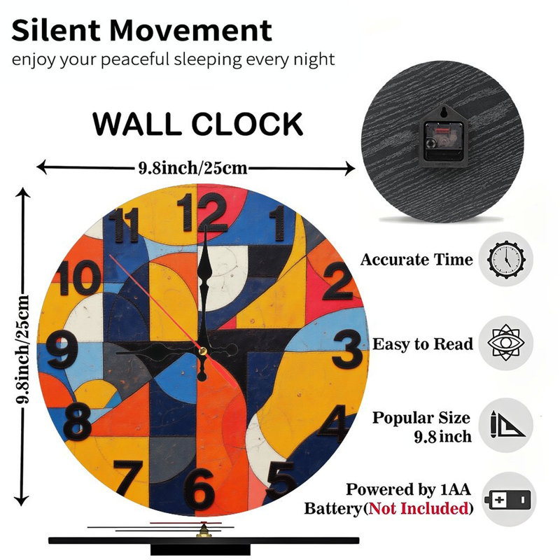 Horloge murale colorée