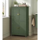 Arhavi Bathroom Floor Storage Cabinet, Bathroom Storage Unit, Freestanding Cabinet With 4 Doors
