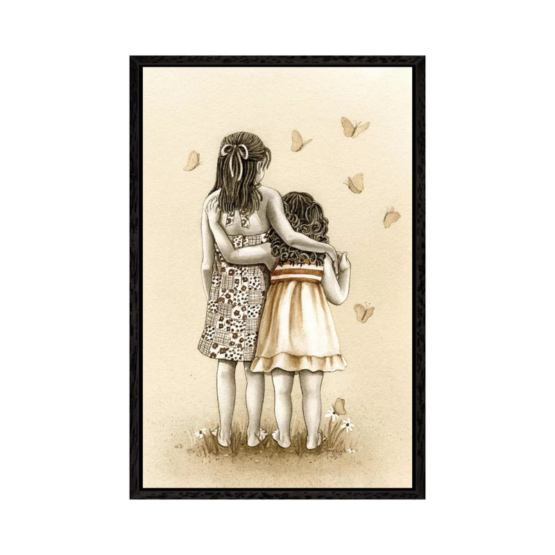 Butterflies by Tracy Lizotte - Painting on Canvas, 101.6cm H x 66.04cm W x 3.81cm D, Black Framed