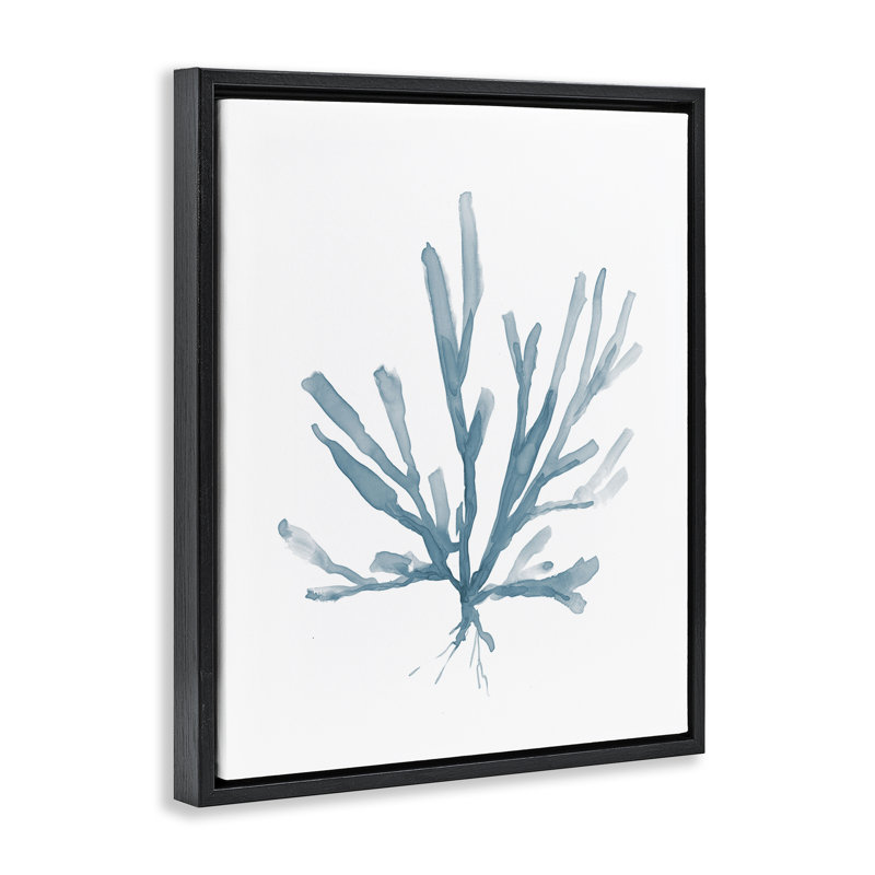 Minimal vrilles corail, Cadre flottant noir de jais, H 21 po x l 17 po