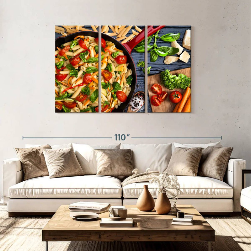 Yarlin Spring Vegetables Pasta, 48" H x 74" W