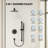 Pressure Balanced Shower System, 10" Rainfall Shower Faucet with Slide Bar And Handheld Shower Spray-107557319