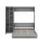 Lit escamotable double avec tablettes, garde-robe et lumières DEL-2126246668
