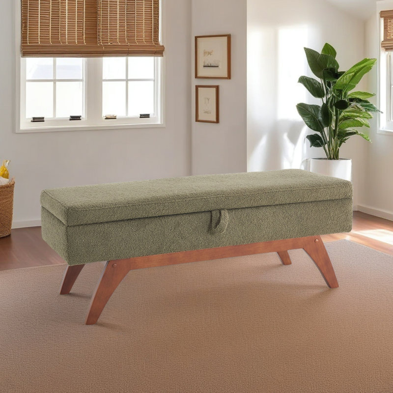 Pieds en bois massif pour la pesée et tabouret de lit avec fonction de rangement, Vert