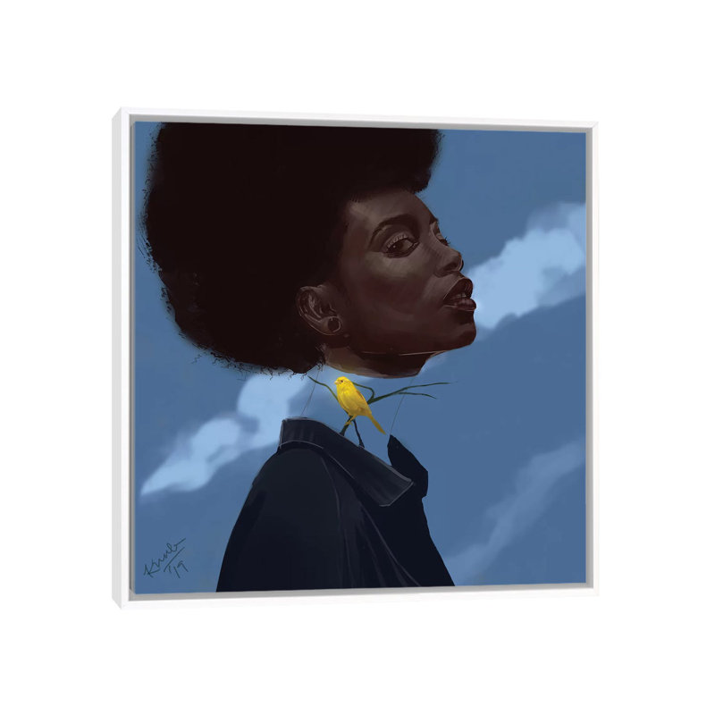« Canary » par Adekunle Adeleke-reproduction d’art, H 18 po x l 18 po x 1,5 po, Toile blanche encadrée, Pas de tapis