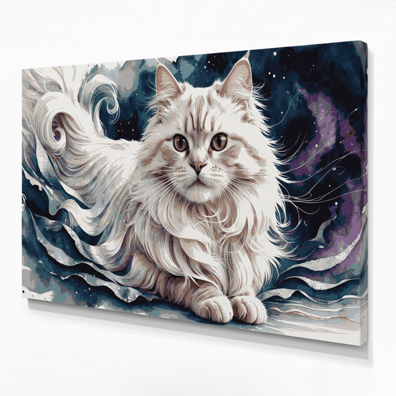 Art mural sur toile chats manchouriens gris, H 11 po x l 14 po