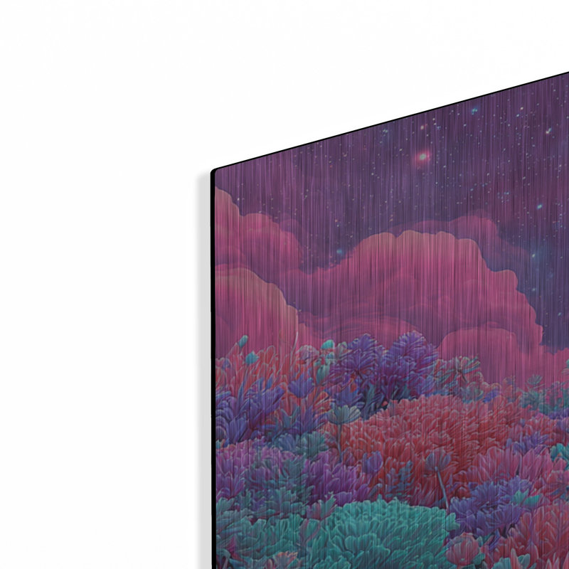  «Black Cat Cosmic Meadow» par Ann Klee, art mural en métal, 48 po x 24 po, H 24 po x l 48 po