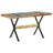 Greidys Rectangular Solid Wood Top with Steel Base Dining Table