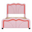 Lit tête de lit simple tapissier courbé rose-501407785-501407796