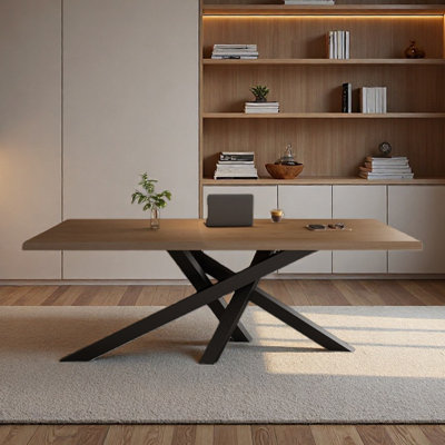 Solid wood desk long office table simple design