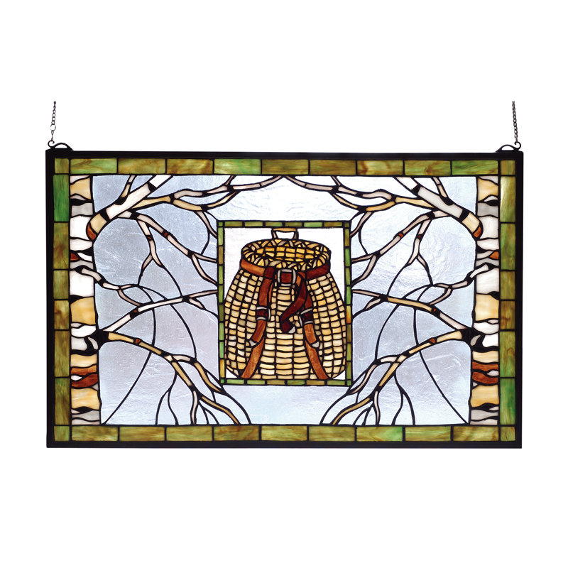 Pack Basket Stained Glass Window