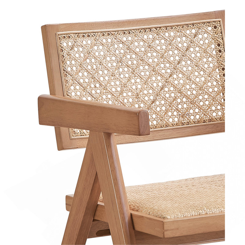 Rattan & Natural Finish Arm Chair (Set of 2)