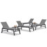 Chaise longue inclinable 66,15 po avec table