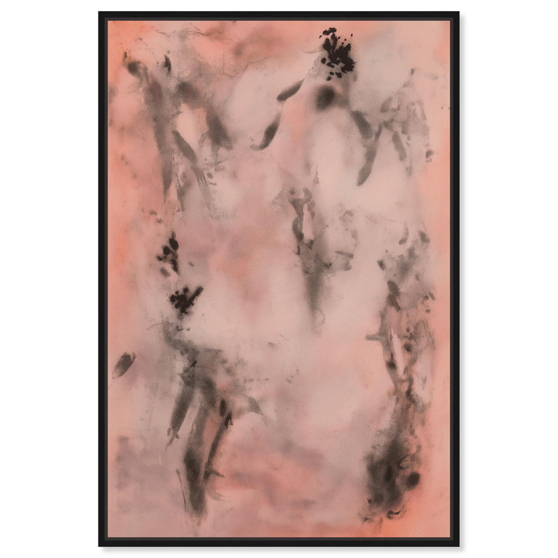 Ink Wash Canvas Abstract Expressionism by , Black Floater Framed, 16" H x 11" W