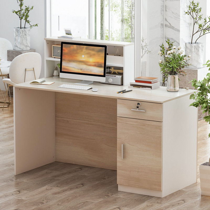 Jernigan 43.3'' H X 55.1'' W Rectangular Reception Desk with Filing Cabinet