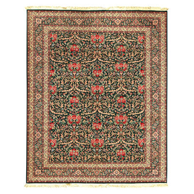 High-Quality Hand-Knotted Green Area Rug