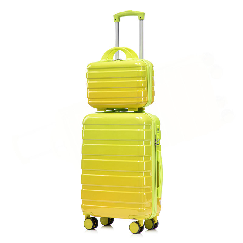 14 "/ 20" 2 pièces / ensemble dans une valise à roulettes pour PC, valise de cabine, avec dégradé de couleurs et serrure à combinaison