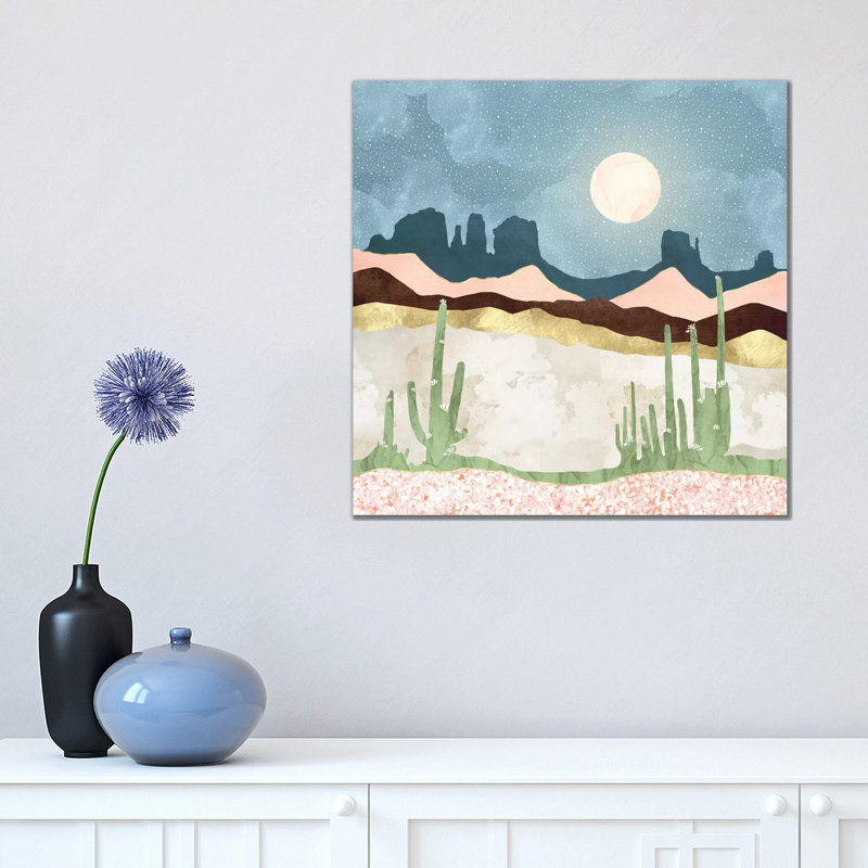 «Desert Bloom», reproduction d'impression, Toile tendue, Pas de tapis, H 18 po x l 18 po x 1,5 po