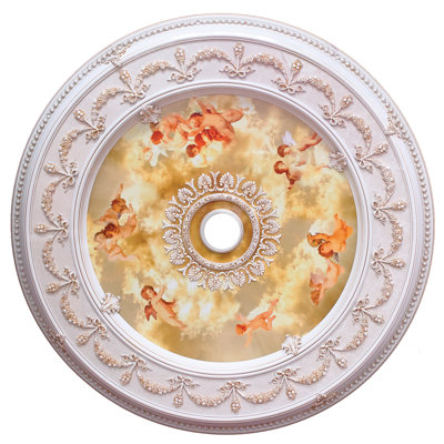 Plafonnier rond rond blanc 51 po Medallion