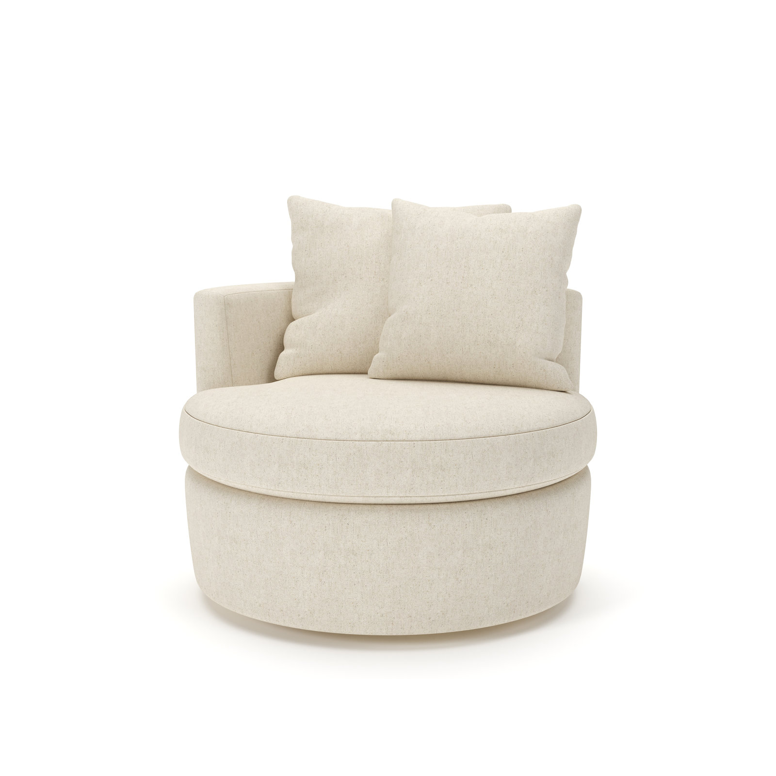 Dara Upholstered Swivel Accent Chair, John Linen Performance Linen Blend