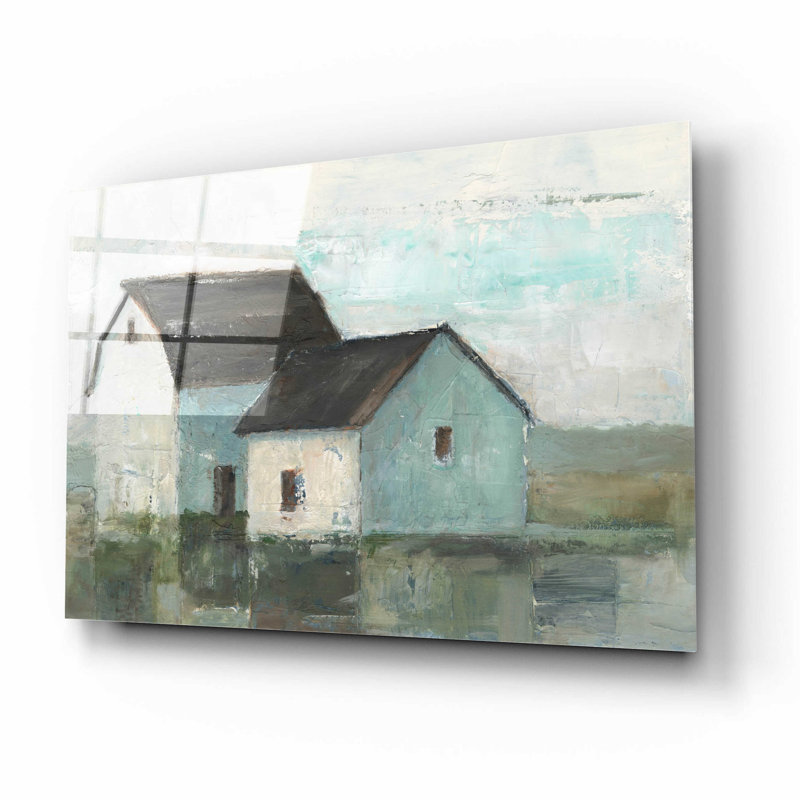 «Barn at Sunset II» par Ethan Harper, art mural en verre acrylique, L 16 po x H 12 po x P 0,13 po