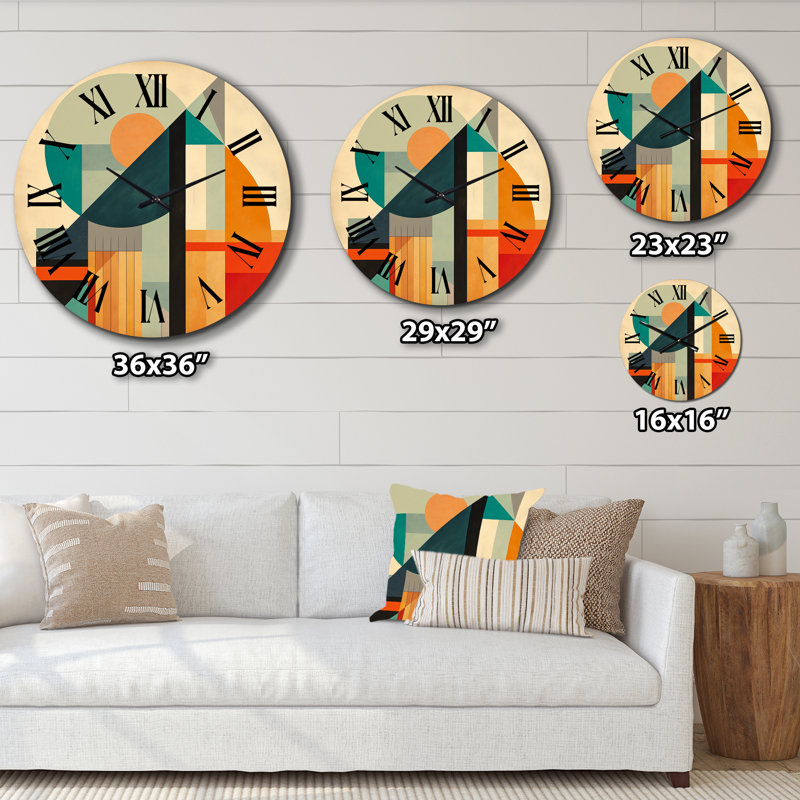 Pleine horloge murale Mid-Century, Très grand